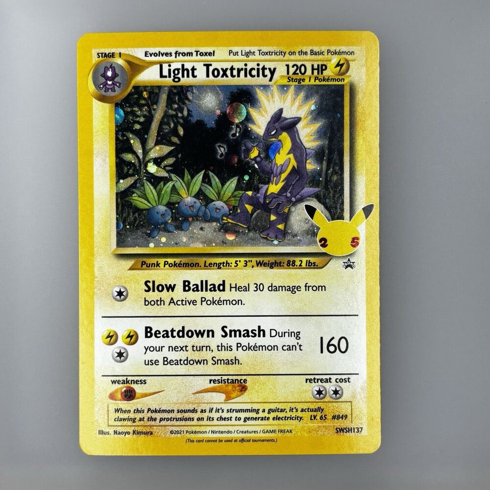 Light Toxtricity SWSH137 Celebrations Holo Black Star Promo SWIRL Pokémon TCG NM